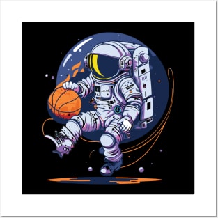Space Traveller on Distant Planet with Basketball Posters and Art